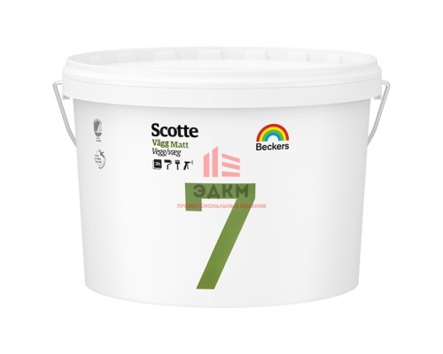 Beckers Scotte 7 / Беккерс Скотти экологичная, матовая краска для стен и потолков 9 л