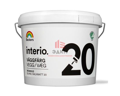 Beckers Interio Vaggfarg 20 / Беккерс Интерио Ваггфарг краска для стен и потолков влагостойкая 2,7 л