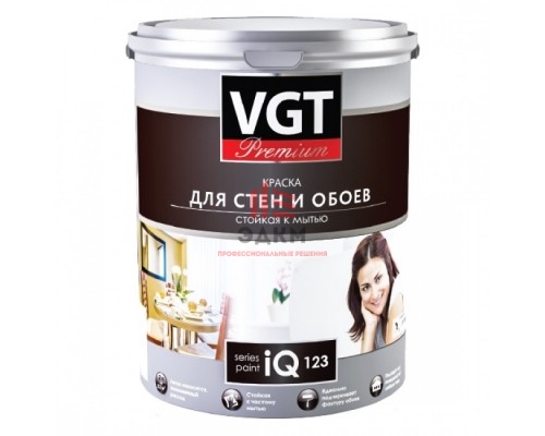 VGT PREMIUM IQ 123 / ВГТ краска стойкая к мытью для стен и потолков 2 л