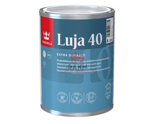 Tikkurila Luja 40 / Тиккурила Луя 40 полуглянцевая краска влагостойкая 0,9 л