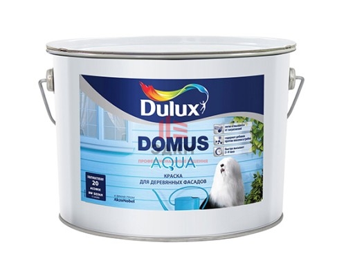 Водно-дисперсионная краска для деревянных фасадов Dulux Domus Aqua | Дюлакс Домус Аква полуматовая 10 л