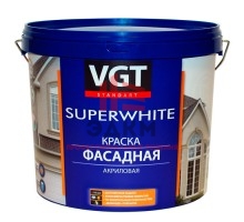 VGT SUPERWHITE / ВГТ ВД-АК-1180 краска фасадная, супербелая 45 кг