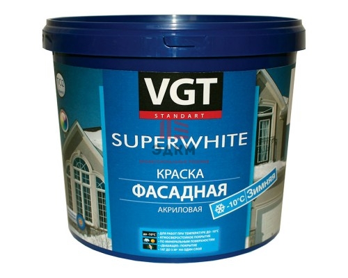 VGT SUPERWHITE / ВГТ ВД-АК-1180 краска фасадная зимняя 45 кг