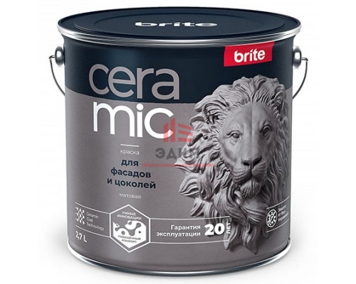 Brite Ceramic / Брайт Керамик краска для фасадов и цоколей 2,7 л