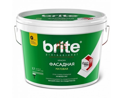 Brite Professional Ti Pure Quality / Брайт профессиональная краска для минеральных фасадов 2,7 л