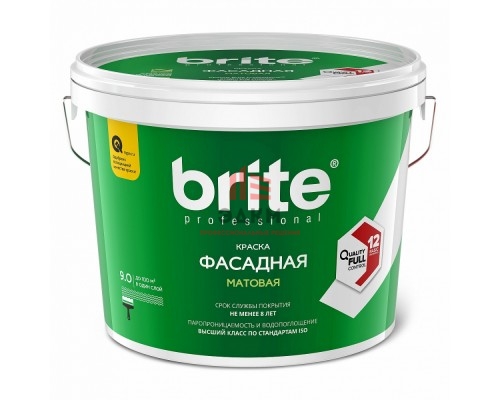 Brite Professional Ti Pure Quality / Брайт профессиональная краска для минеральных фасадов 9 л