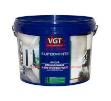 VGT SUPERWHITE / ВГТ ВД-АК-1180 краска для наружных и внутренних работ 1,5 кг