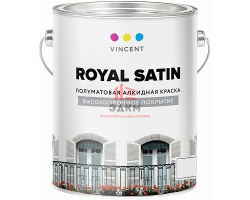 Vincent Royal Satin / Винсент Роял Сатин алкидная краска универсальная 8,1 л