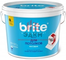 Brite Professional Ti Pure Quality / Брайт профессиональная супербелая краска для потолков 9 л