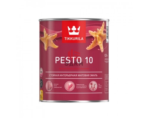Tikkurila Euro Pesto 10 / Тиккурила Песто 10 эмаль алкидная для внутренних работ матовая 0,9 л