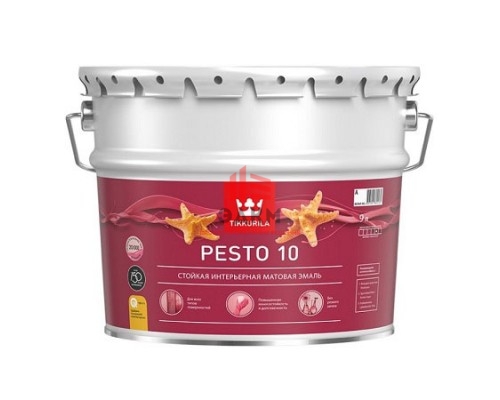 Tikkurila Euro Pesto 10 / Тиккурила Песто 10 эмаль алкидная для внутренних работ матовая 9 л