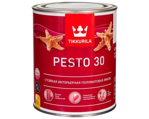 Tikkurila Euro Pesto 30 / Тиккурила Песто 30 эмаль алкидная для внутренних работ полуматовая 2,7 л