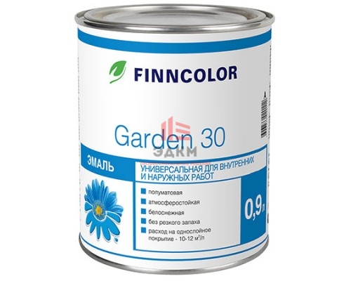 Finncolor Garden 30 / Финнколор Гарден 30 эмаль алкидная полуматовая 0,9 л