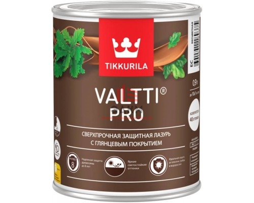 Tikkurila Valtti Pro / Тиккурила Валти Про лазурь сверхпрочная, глянцевая 0,9 л