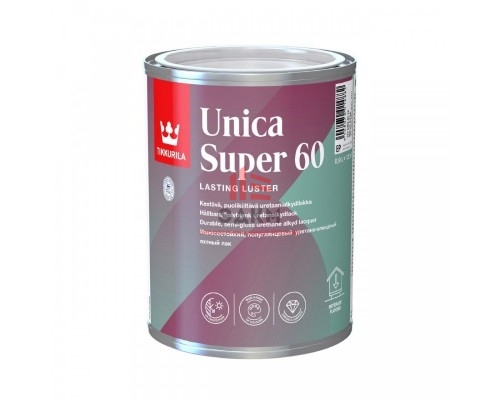 Tikkurila Unica Super 60 / Тиккурила Уника Супер яхтный лак полуглянцевый 0,9 л