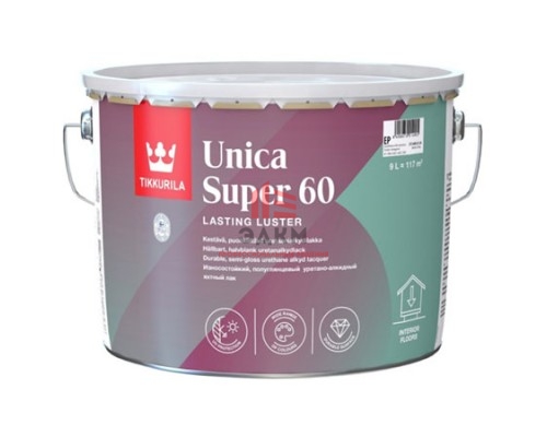 Tikkurila Unica Super 60 / Тиккурила Уника Супер яхтный лак полуглянцевый 9 л