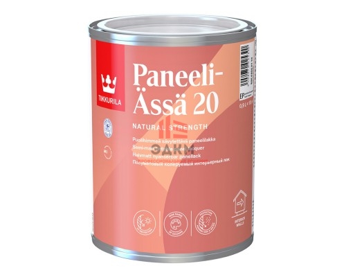 Tikkurila Paneeli Assa 20 / Тиккурила Панели Ясся 20 лак для стен акриловый полуматовый 0,9 л