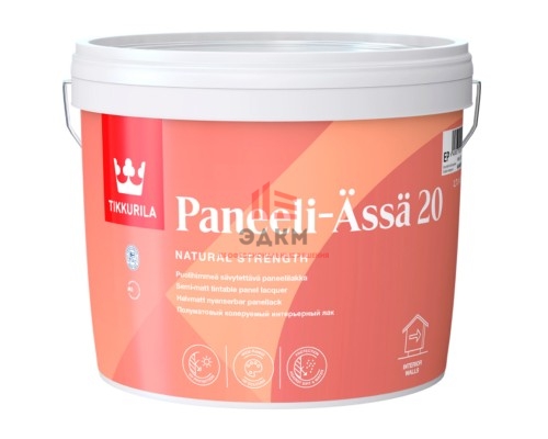 Tikkurila Paneeli Assa 20 / Тиккурила Панели Ясся 20 лак для стен акриловый полуматовый 2,7 л