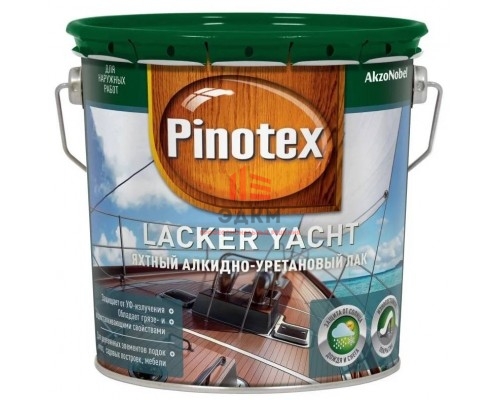 Pinotex Lacker Yacht / Пинотекс алкидно-уретановый яхтный лак полуматовый  2,7 л