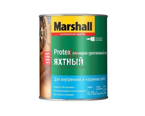 Marshall Protex Yat  / Маршал Протекс яхтный лак водостойкий полуматовый 0,75 л