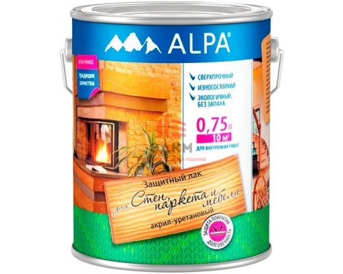 Alpa защитный лак для стен, паркета и мебели 0,75 л