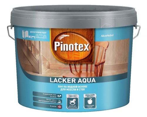 Pinotex Lacker Aqua 70 / Пинотекс Аква Лак на водной основе для стен и мебели глянцевый 9 л