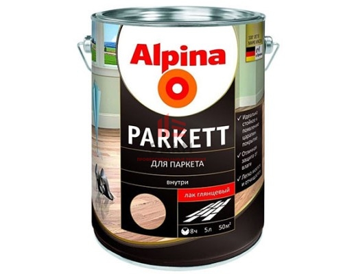 Alpina Parkett / Альпина Паркетлак паркетный глянцевый 5 л