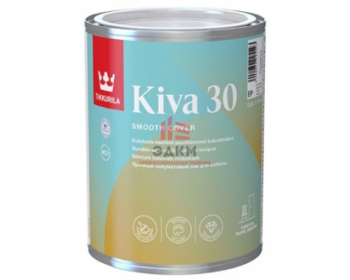 Tikkurila Kiva 30 / Тиккурила Кива лак для мебели полуматовый 0,9 л