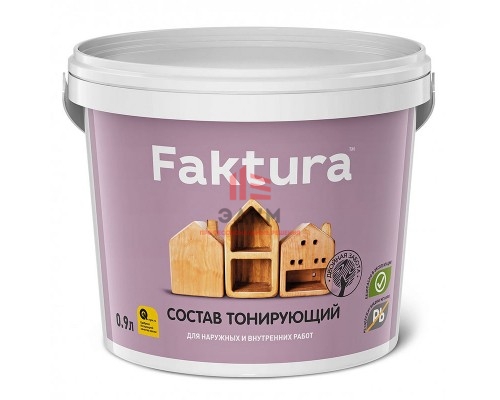 Faktura / Фактура состав тонирующий для древесины с защитой от биопоражений универсальный 0,9 л
