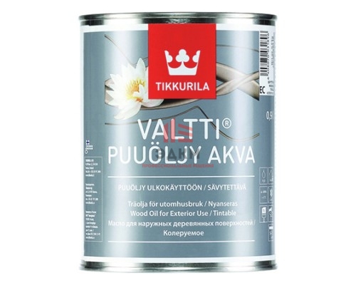 Tikkurila Valtti Akva / Тиккурила Валтти Аква водорастворимое масло для дерева содержащее воск 0,9 л