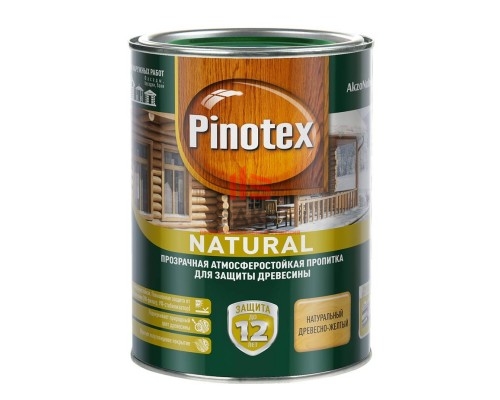 Pinotex Natural / Пинотекс Натурал прозрачная пропитка для древесины защита до 12 лет 1 л