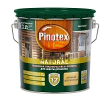 Pinotex Natural / Пинотекс Натурал прозрачная пропитка для древесины защита до 12 лет 2,7 л