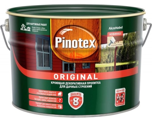 Pinotex Original / Пинотекс Ориджинал кроющая декоративная пропитка защита до 8 лет 8,4 л