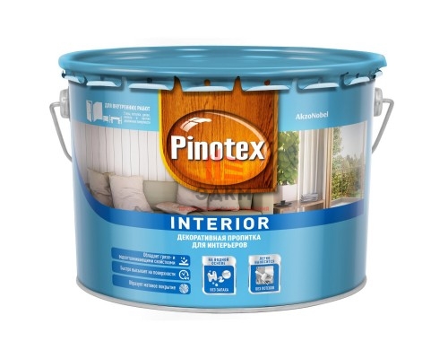 Pinotex Interior / Пинотекс Интериор декоративная пропитка для дерева на водной основе 9 л