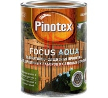 Pinotex Focus Aqua / Пинотекс Фокус Аква защитная пропитка для деревянных заборов и садовых строений 0,75 л