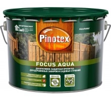 Pinotex Focus Aqua / Пинотекс Фокус Аква защитная пропитка для деревянных заборов и садовых строений 2,5 л