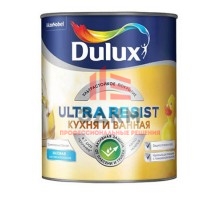 Моющаяся краска для стен Dulux Ultra Resist | Дюлакс Ультра Резист Кухня и Ванная матовая 1 л