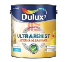 Моющаяся краска для стен Dulux Ultra Resist | Дюлакс Ультра Резист Кухня и Ванная матовая 2,25 л