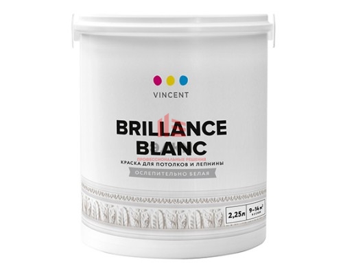 Vincent I2 Brillance Blanc / Винсент краска для потолков и лепнины 2,25 л
