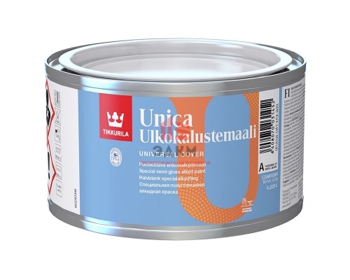 Tikkurila Unica / Тиккурила Уника полуглянцевая краска для металла, дерева, пластика 0,225 л