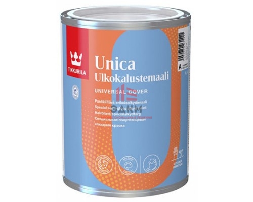 Tikkurila Unica / Тиккурила Уника полуглянцевая краска для металла, дерева, пластика 0,9 л