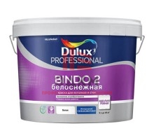 Водно-дисперсионная краска для потолка Dulux Prof Bindo 2 | Дюлакс Биндо 2 белоснежная матовая 9 л