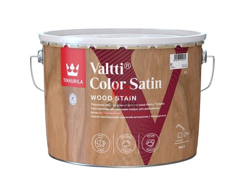 Tikkurila Valtti Color Satin / Тиккурила Валтти Колор Сатин лессирующий антисептик для дерева 9 л