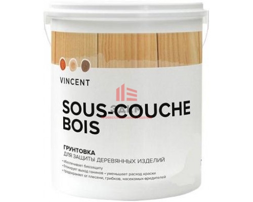 Vincent Sous couche bois / Винсент Со Куш Боа грунтовка для древесины 0,9 л