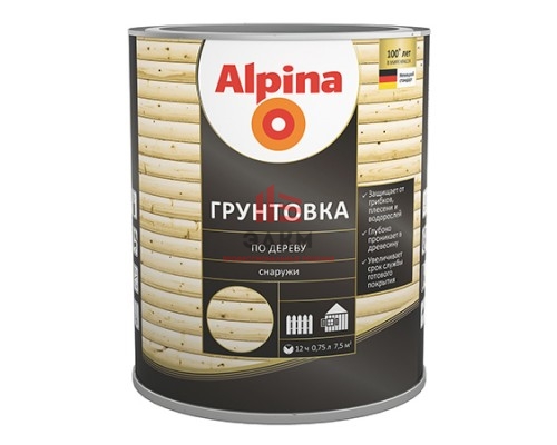 Alpina / Альпина грунтовка по дереву 0,75 л