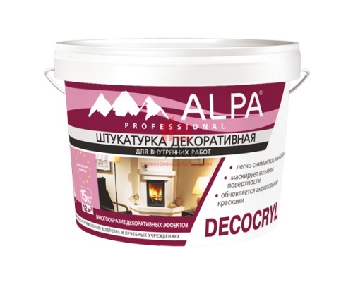 Alpa / Альпа Декокрил декоративная штукатурка для внутренних работ 15 кг