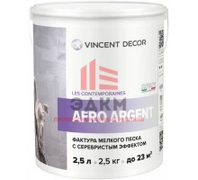 Vincent Decor Afro Argent / Винсент Декор Афро Аржент фактура мелкого песка с серебристым эффектом 2,5 л