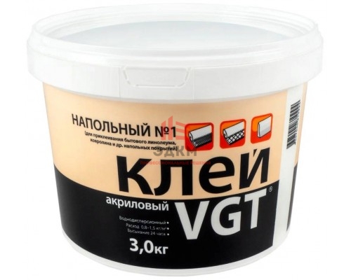 VGT / ВГТ ЭКОНОМ клей № 1 для бытового линолеума и ковролина 3 кг