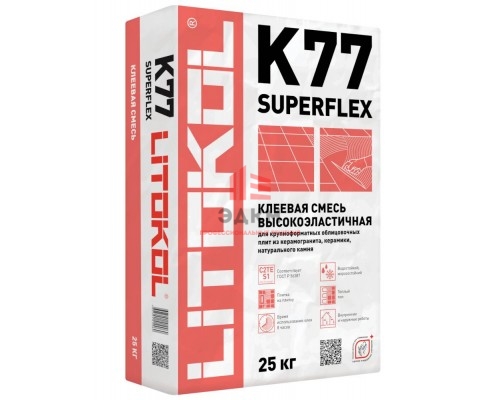 Litokol Superflex K 77 / Литокол Суперфлекс клей для крупноформатной плитки и керамогранита 25 кг