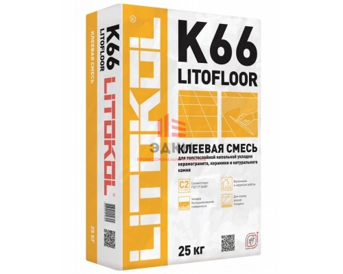 Litokol Litofloor K 66 / Литокол Литофлор клей для толстослойной укладки плитки 25 кг
